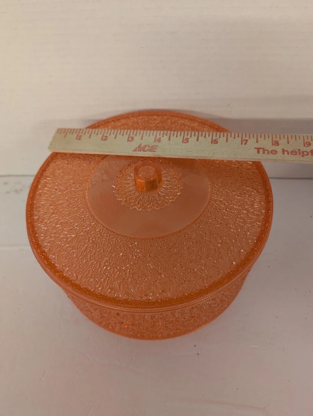 Vintage Storage Container For Curlers Plastic Orange Retro Mid-Century Modern
